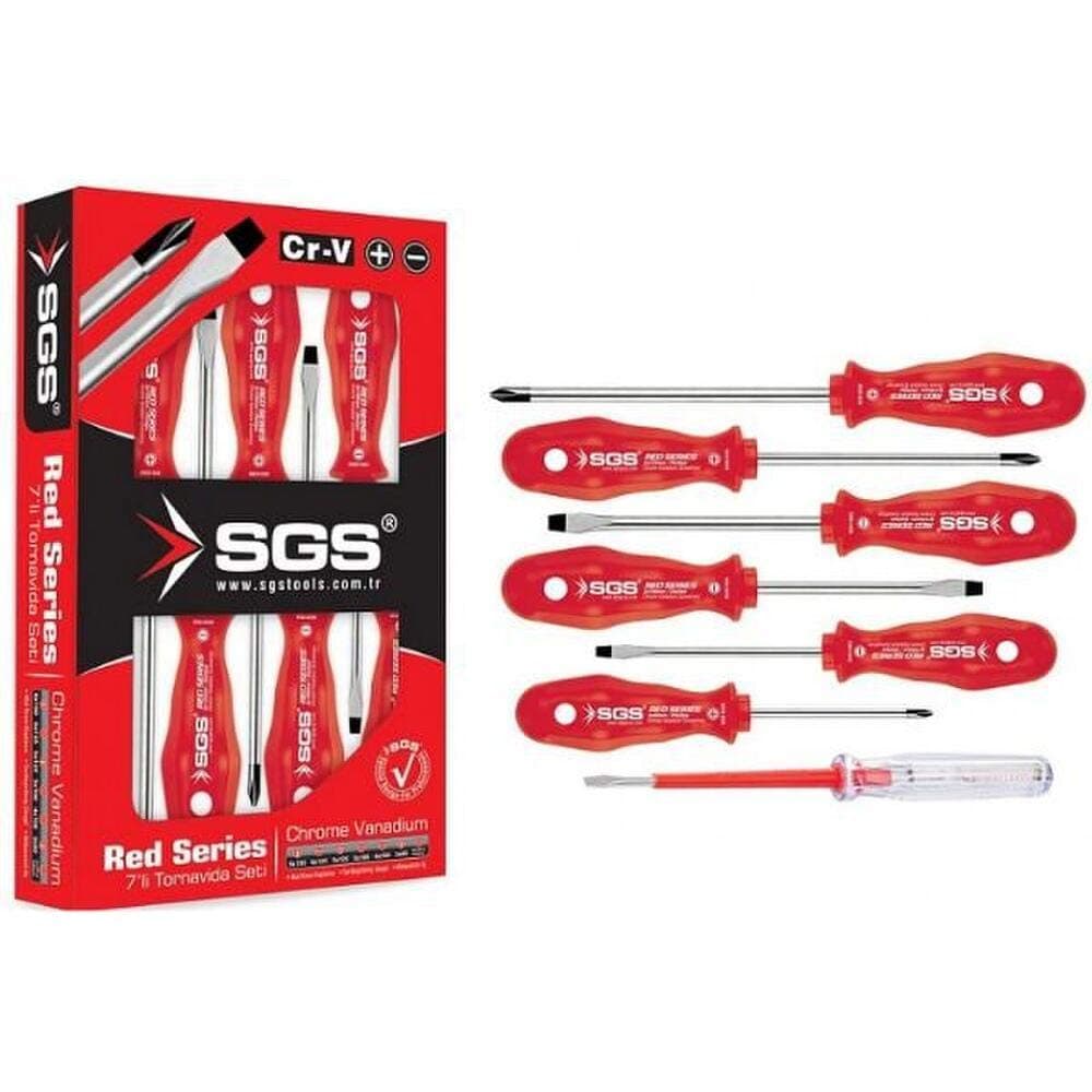 SGS 7 Pieces Screwdriver Set Red Series - SGS1040
