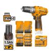 Ingco 12V Lithium-Ion Impact Drill with Drill Bits Set & Screwdriver Bit Set - COSLI23114