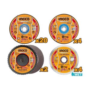 
                Ingco 30 Pieces Cutting & Grinding Disc Set - MCD07630

                
              
