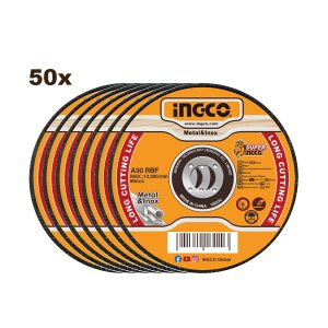
                Ingco 50 Pieces Abrasive INOX - Metal Cutting Disc 115 x 1.0mm - MCD1011550

                
              