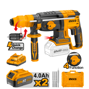 
                Ingco Brushless Lithium-Ion Rotary Hammer with Two 20V 4.0Ah Batteries & Charger  - CRHLI202289

                
              