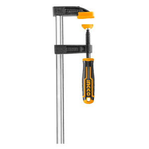 
                Ingco F-Clamp | Cast Iron Jaws, Chrome-Plated Bar, Rubber Grip | Multiple Sizes

                
              