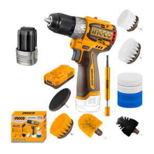 
                Ingco Lithium-Ion Cordless Drill 16V 60Nm + 2 Pieces 20V Batteries + 11 Pieces Cleaning Brush Set - COSLI240786

                
              
