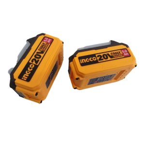 
                Ingco Two Pieces 20V 5.0Ah Lithium-Ion Battery Pack - COSLI240464

                
              