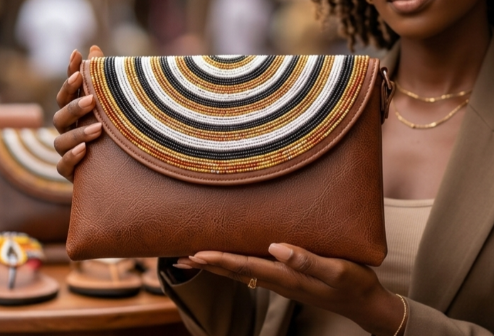 Handcrafted Maasai Beaded Leather Clutch