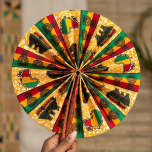 Traditional African fabric folding fan