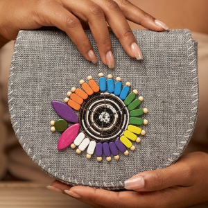 Handcrafted Multi-Color Beaded Crossbody Bag