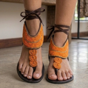 Handcrafted Maasai-inspired beaded sandals
