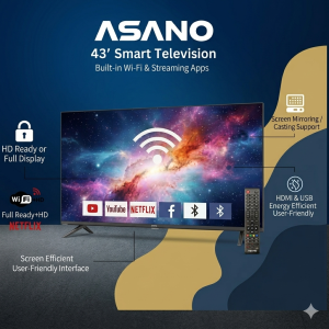 ASANO 43” Smart TV – Ultra-Slim HD Entertainment Hub
