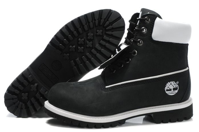 Timberland boots in a black and white colorway - Image 3
