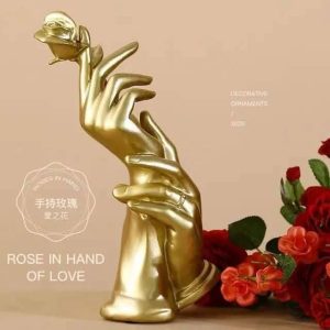Rose In Hand Decor Ornament