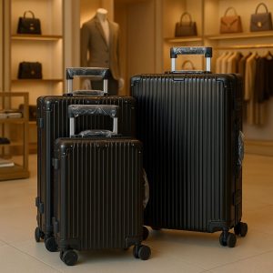 Premium Aluminum Luggage Set – Three-Piece Travel Collection