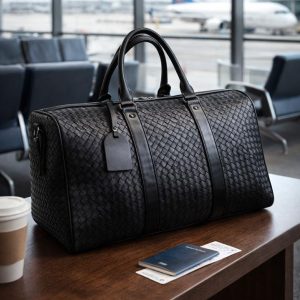 Executive Woven Weekender – Sophisticated Travel Duffel