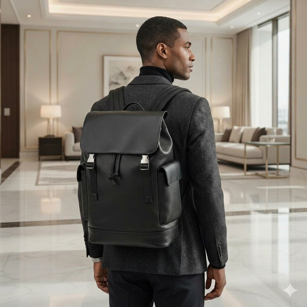 Premium Grain Leather Utility Backpack - Image 3