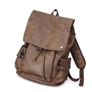 Vintage Leather-Style Urban Backpack