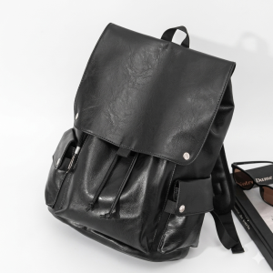 Premium Faux-Leather Urban Commuter Backpack