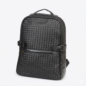Sleek, woven leather backpack