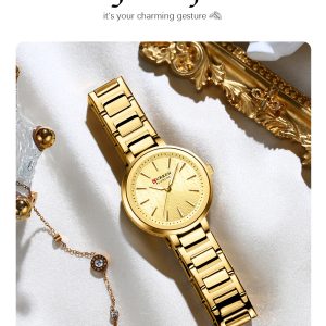 Elegant Curren Blanche Women’s Gold-Tone Watch