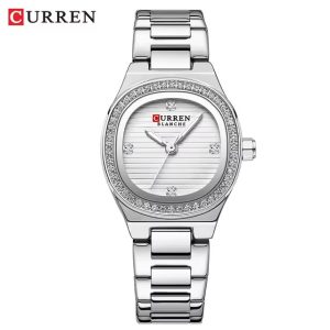 Elegant Curren Blanche Silver Diamond-Encrusted Women’s Watch