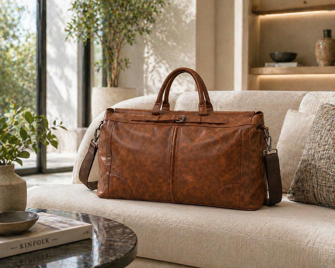 Premium Monogram Travel Duffle Bag"Brown"
