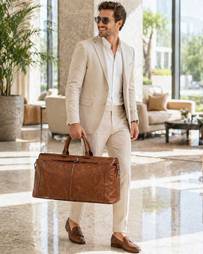 Premium Monogram Travel Duffle Bag"Brown" - Image 2