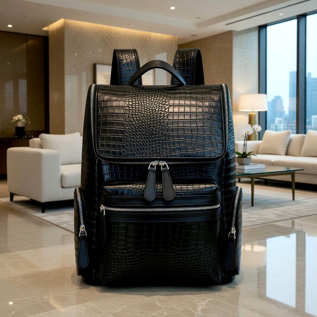 Luxury Croco-Embossed Executive Backpack - Image 3