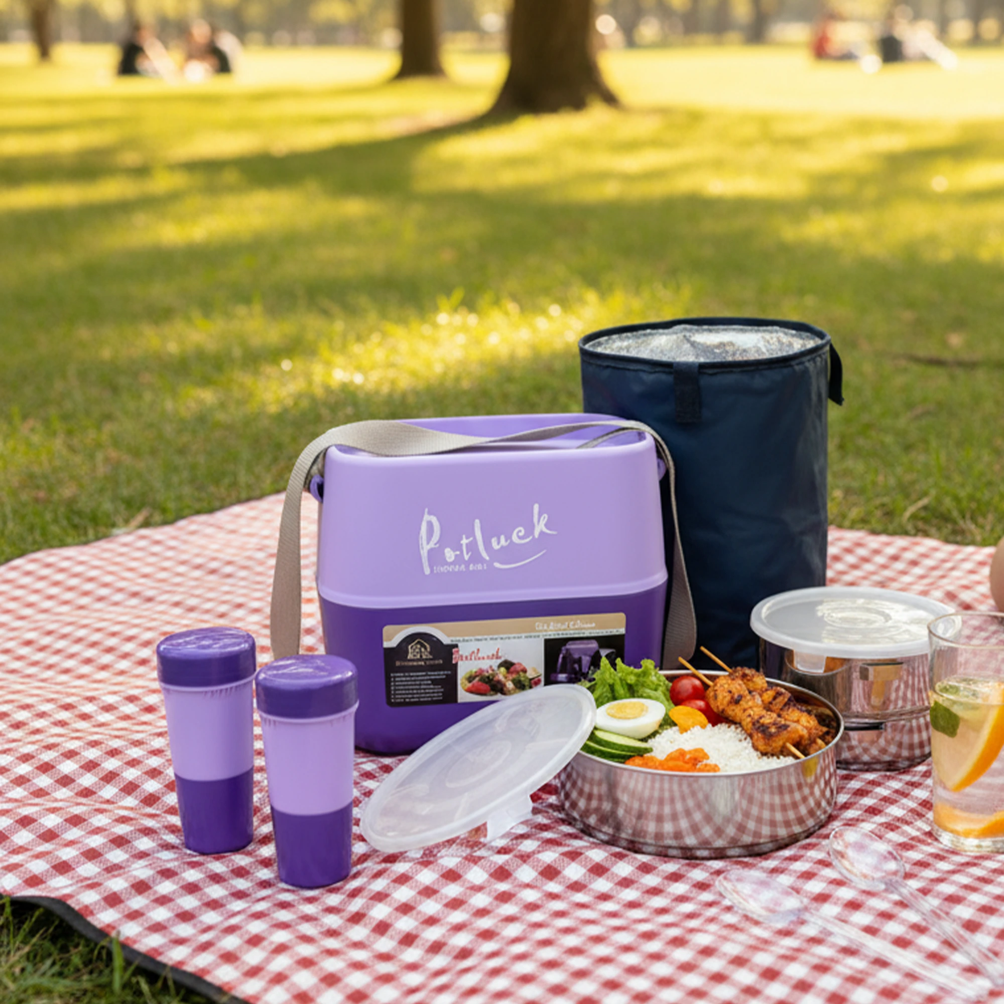 Potluck Insulated Lunch Box - Purple Two-Tone