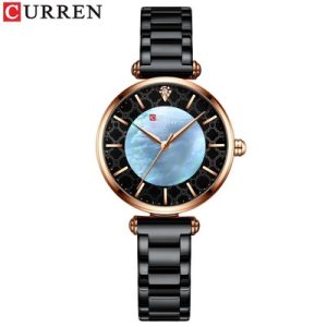 CURREN Women's Luxury Quartz Watch - Mother of Pearl Dial & Rose Gold Accents